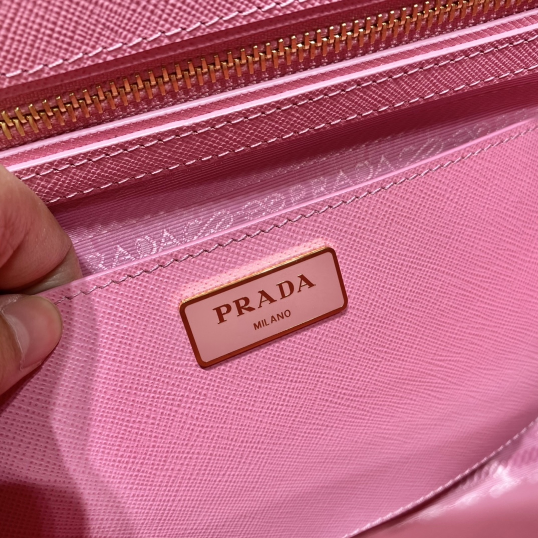 Prada Large Galleria Saffiano Leather Bag Tote Shoulder Bag Pink 1BA274